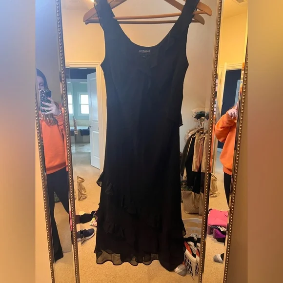 Ann Taylor | Dresses | Ann Taylor Black Ruffle Dress | Poshmark